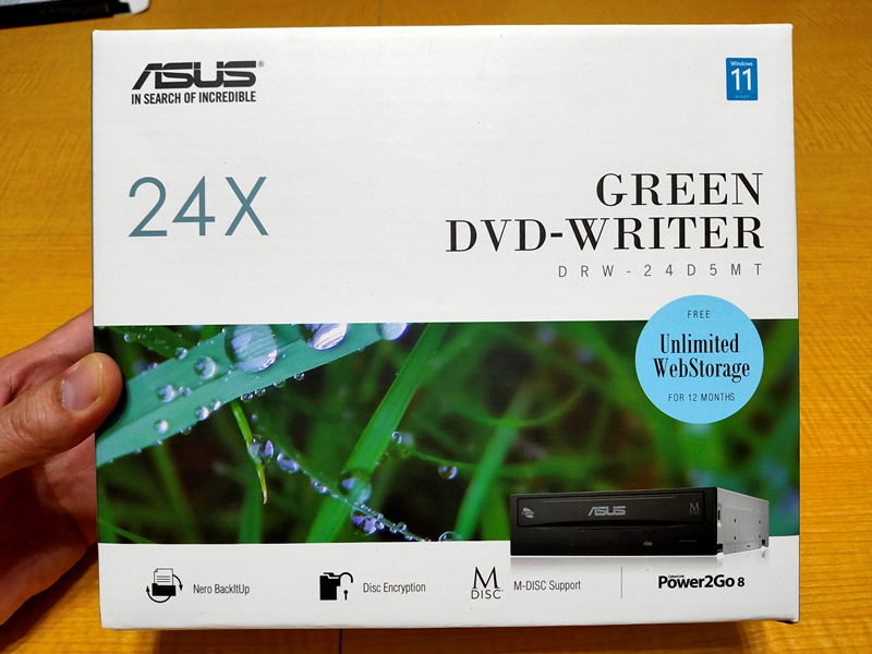 Asus Windows10対応 M-DISC対応 最大24倍速書込 SATA接続 DVD/CDライティングソフト付き DRW-24D5MT