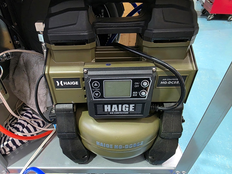 HAIGE(ハイガー) コンプレッサー 小型 100V 5Lタンク 軽量 ブラシレス オイルレス HG-DC882