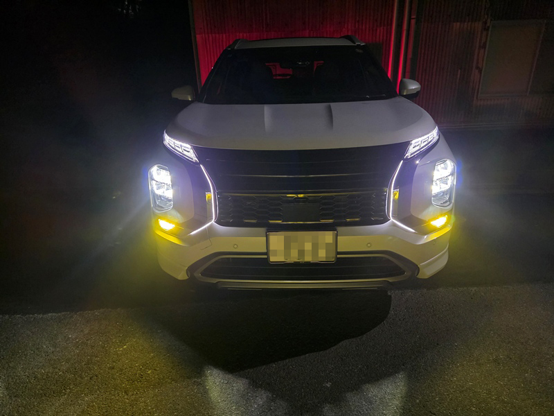 エフシーエル アウトランダー用 2色切替 フォグランプ 点灯確認